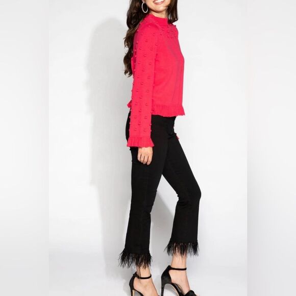 NWT S’EDGE Mable Boutique Lipstick Pink long sleeve pullover Sweater in Medium - Picture 6 of 6